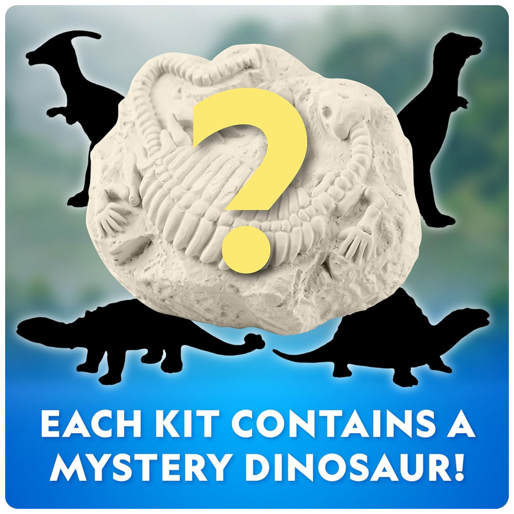 Dinosaur Dig Brick Set 30 Peças, Brinquedos STEM de Dinossauros que Brilham no Escuro, Kits de Escavação com Ferramentas e Guia Educativo National Geographic - Imagem 3