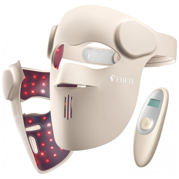 Máscara Facial de Terapia com Luz Vermelha, 9 Modos Sem Fio, 850nm Infravermelho, 2500mAh Recarregável, Design 3D, Cuidados com a Pele em Casa - 480 L