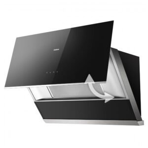 Coifa de embutir ou parede 76cm Robam preta aço inox vidro temperado motor brushless 850 CFM 3 velocidades 110V