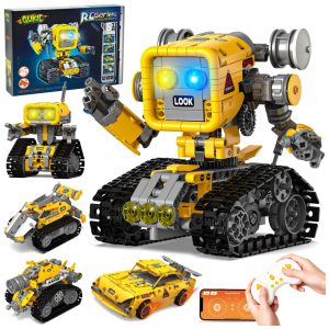 Kit de robótica STEM 5 em 1 Glikid com controle remoto e app 37V 500mAh