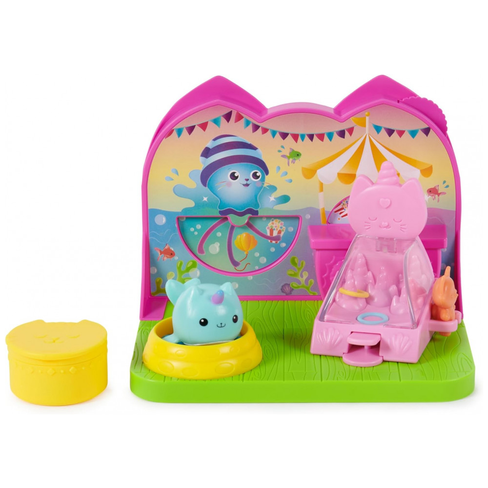 Sala de Carnaval do Narval Felino da Casinha da Gabby, com Figura de Brinquedo, Surpresas e Móveis de Casinha de Boneca, Gabby's Dollhouse
