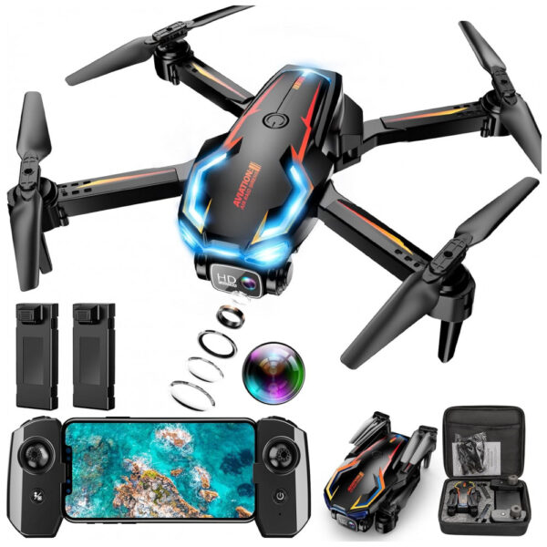 Drone com Câmera 2K HD para Adultos - Altitude Hold, Decolagem/Pouso com um Toque, Modo Sem Cabeça, 2 Baterias,Loiley