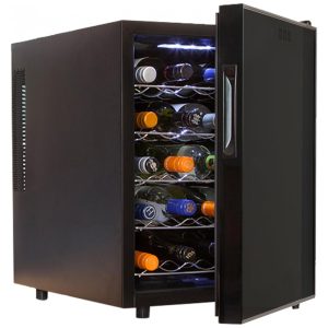 Frigobar Koolatron para Vinhos Adega para 20 Garrafas de Champanhe Vinho Tinto e Branco Porta de Vidro Duplo 48 Litros