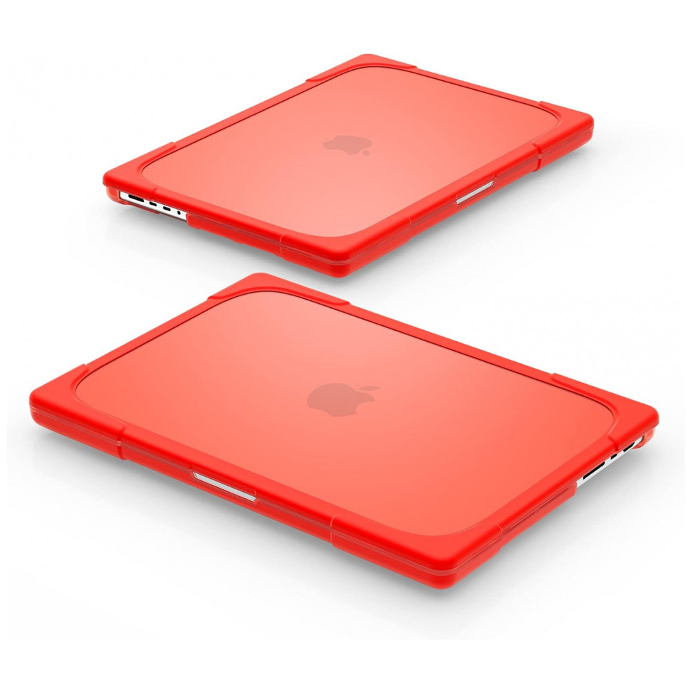 Capa Rígida Batianda MacBook Pro 14" Vermelha – Modelos A2992 A2918 A2779 A2442 com Suporte Dobrável e Proteção Completa - Imagem 5