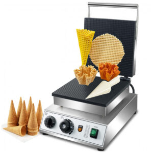 SIJIDING Máquina Elétrica de Casquinha de Sorvete 1750W Revestimento Antiaderente para Uso Comercial e Doméstico