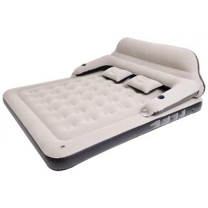 Colchão Inflável Casal Queen com Bomba Embutida Travesseiro e Encosto Para até 200KG RAPTAVIS Bege