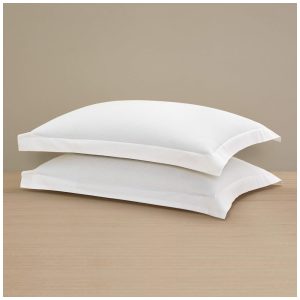 Conjunto de Fronhas de Cetim Xadrez Tamanho King 2Un Fronhas de Luxo Totalmente Macias Sedosas e com Um Padrão Sutil H by Frette Branca