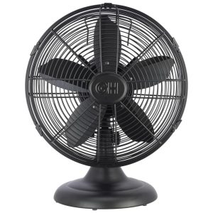 Ventilador de Mesa Retrô com 3 Velocidades em Metal 110V 35W Good Housekeeping 92603 Preto Fosco