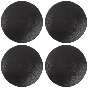 Conjunto de Pratos de 235 cm Mais Elegância em Sua Mesa com 4 Peças Formato Redondo e Material de Porcelana Lenox Preto