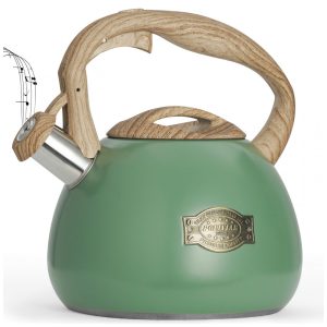 Chaleira de Chá 2.7 Litros em Aço Inoxidável com Apito POLIVIAR JX2022 MN30 Verde