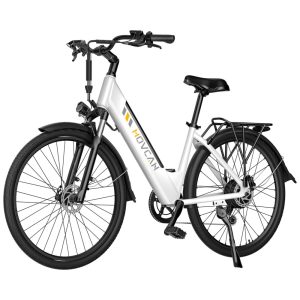 Bicicleta elétrica V80 motor de 1000 W 45 KMH bateria removível de 48 V e 13 Ah bicicleta elétrica City Cruiser de 26'' para adultos com autonomia de até 112km Branca