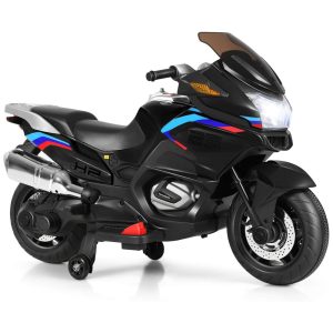 Costzon Moto Elétrica Infantil 12V Recarregável com Música e Luzes até 6 km h Preta 3