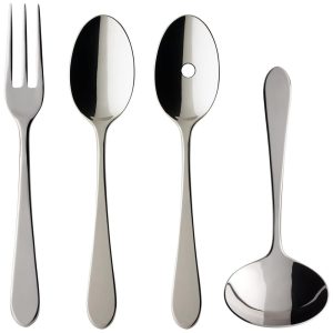 Conjunto de Talheres para Servir Charme e Elegância para Sua Casa com 4 Peças e Material de Porcelana Villeroy & Boch Prata