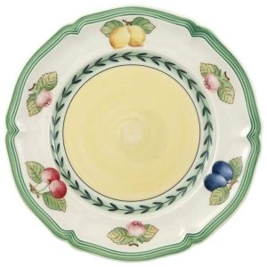 Prato para Aperitivo 16 cm Elegância e Praticidade em Sua Mesa com Formato Redondo e Material de Porcelana Premium Villeroy Boch Branco Amarelo e Verde