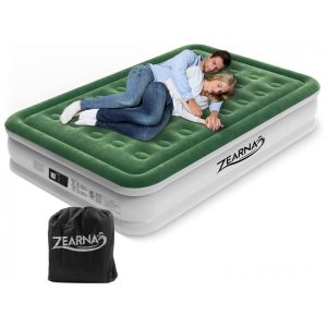 Colchão Inflável Casal Queen com Bomba Embutida Para até 300KG Zearna Verde