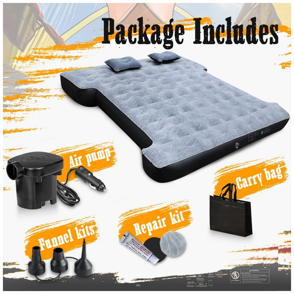 Colchão Inflável Casal com Bomba Embutida Para até 300KG Umbrauto Cinza e Preto - Imagem 5