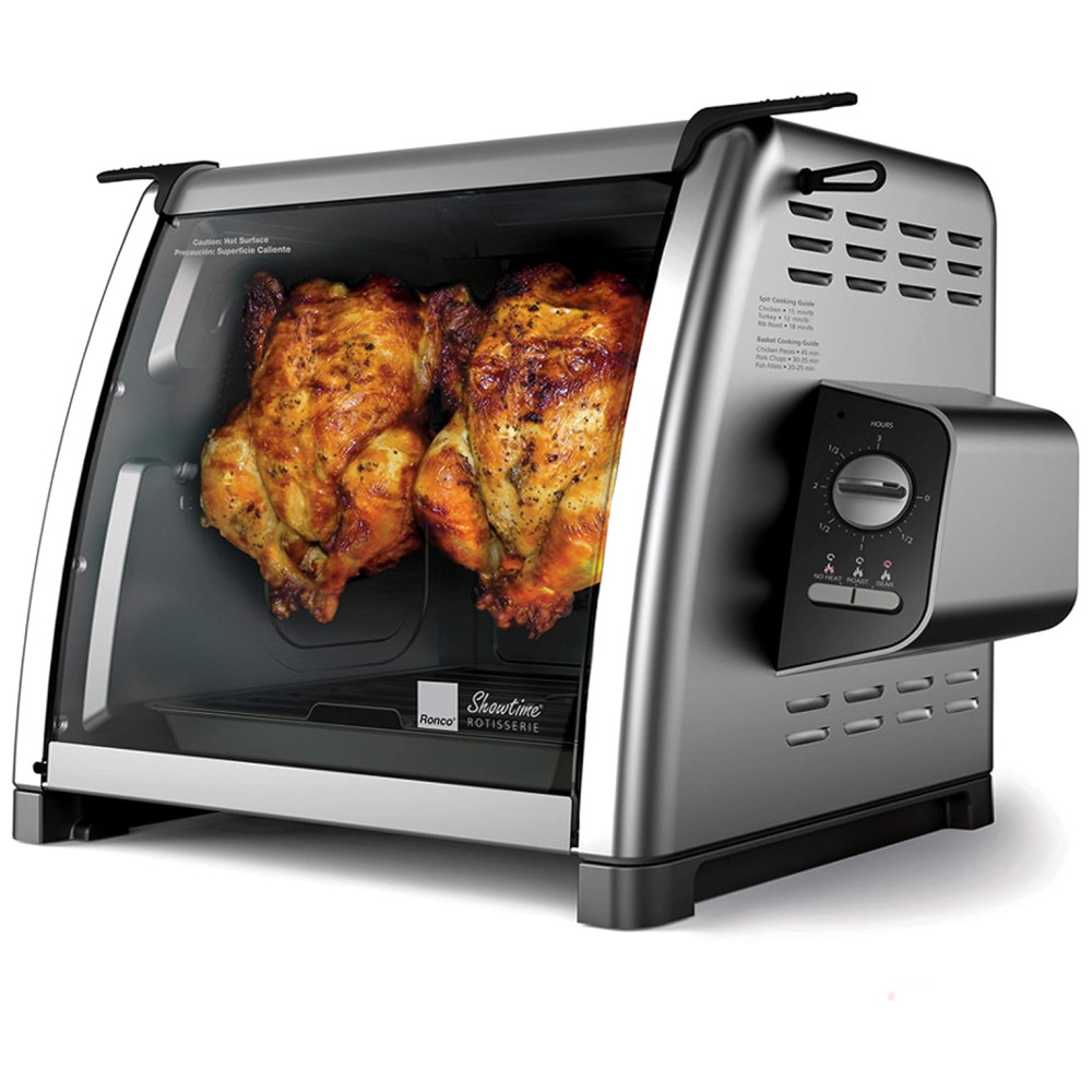 Churrasqueira Grill Rotisserie com Temperatura Ajustável 110V 1500W Ronco 5500 Prata