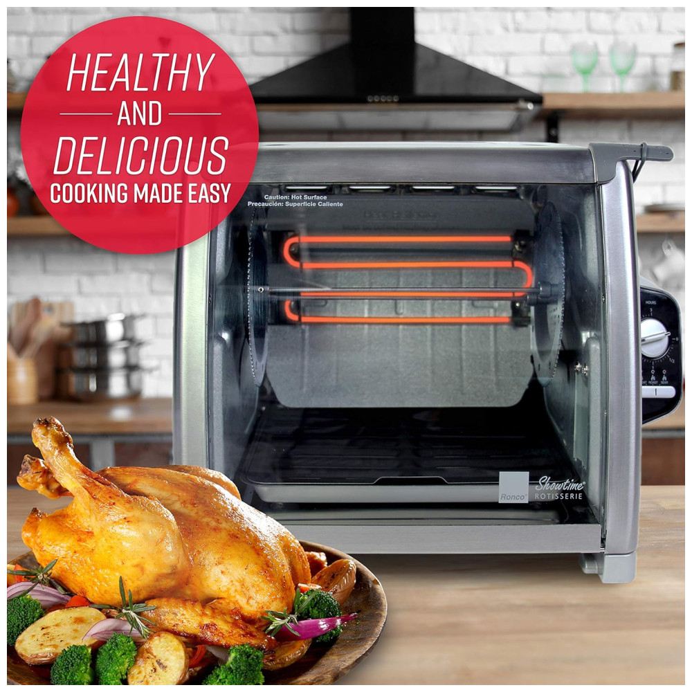 Churrasqueira Grill Rotisserie com Temperatura Ajustável 110V 1500W Ronco 5500 Prata - Imagem 2