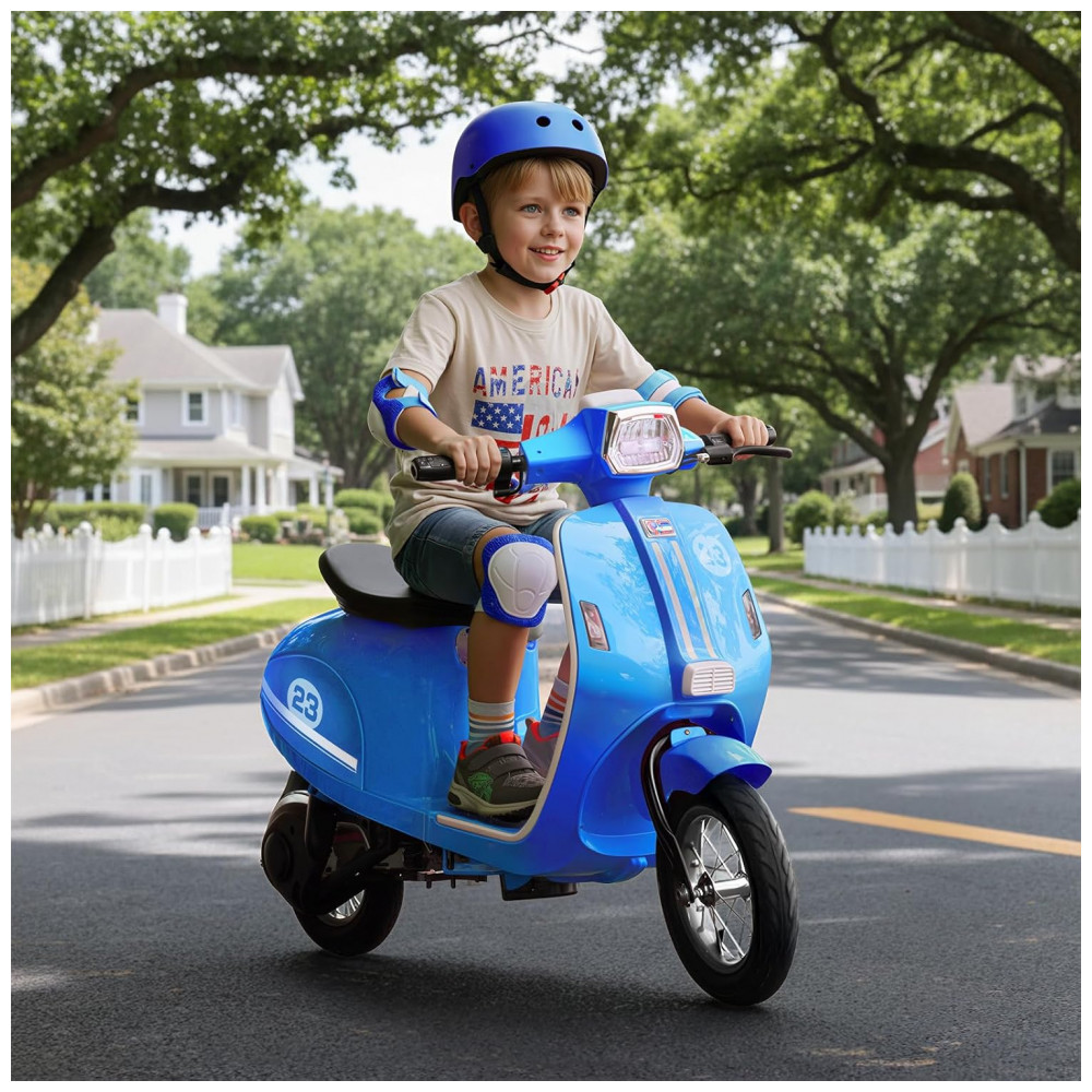 Moto Elétrica Infantil Okay Run Azul 24V 2 Rodas LED Música 3 Velocidades Buzina 8 a 14 Anos - Imagem 3