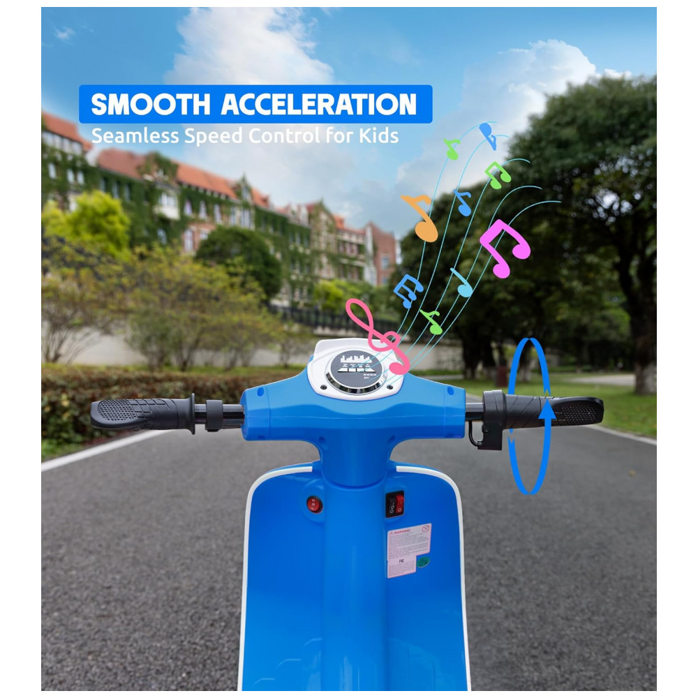 Moto Elétrica Infantil Okay Run Azul 24V 2 Rodas LED Música 3 Velocidades Buzina 8 a 14 Anos - Imagem 4
