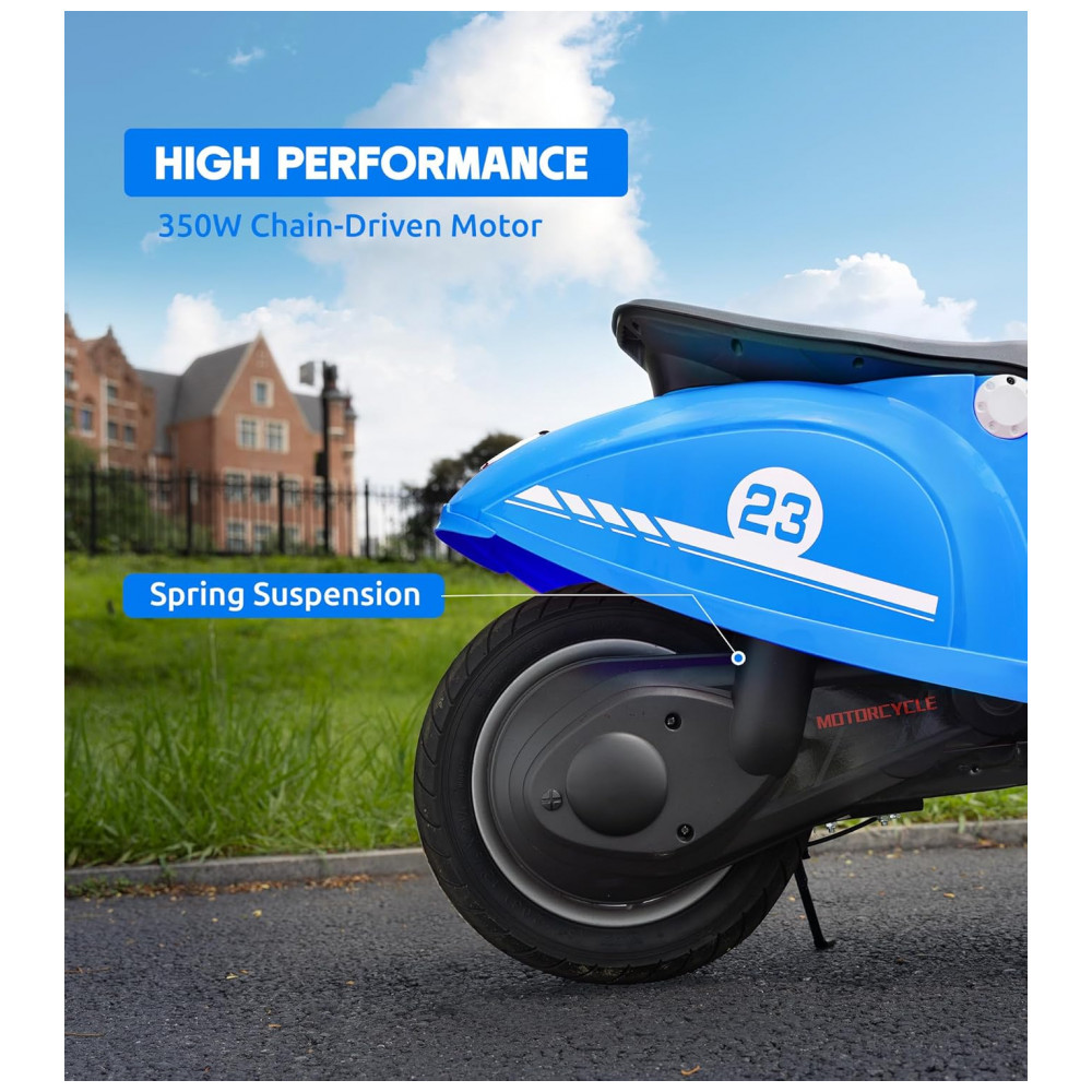 Moto Elétrica Infantil Okay Run Azul 24V 2 Rodas LED Música 3 Velocidades Buzina 8 a 14 Anos - Imagem 5