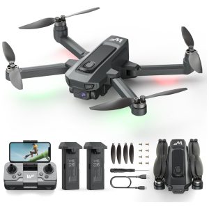 Drone com Câmera 1080P FPV para Crianças e Adultos Iniciantes Transmissão 5G Motor Sem Escova 3D Flips 2 Baterias WeFone Preto