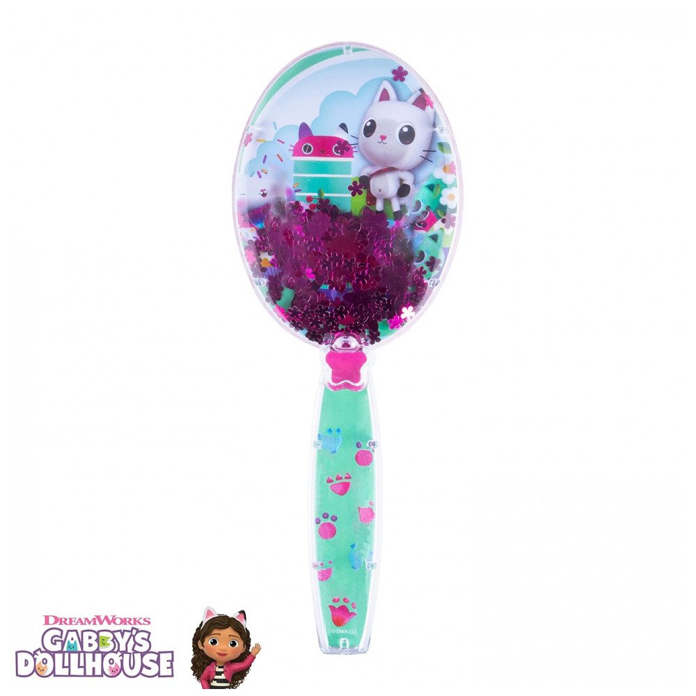 Escova de Cabelo Gabbys Dollhouse com Estrelas Brilhantes Mágicas e Confetes HairBrush para Crianças de 3 Anos,Luv Her - Imagem 2
