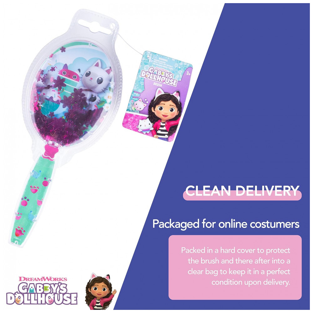 Escova de Cabelo Gabbys Dollhouse com Estrelas Brilhantes Mágicas e Confetes HairBrush para Crianças de 3 Anos,Luv Her - Imagem 4