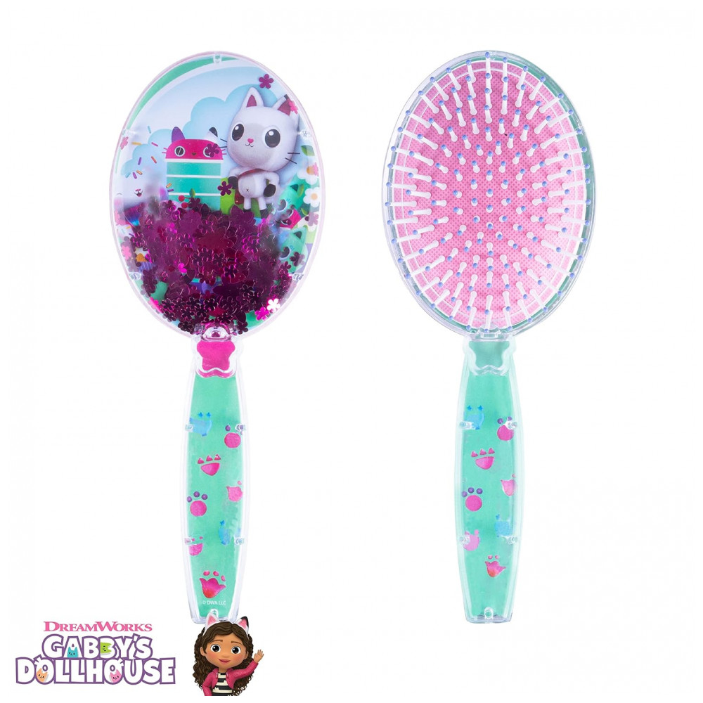 Escova de Cabelo Gabbys Dollhouse com Estrelas Brilhantes Mágicas e Confetes HairBrush para Crianças de 3 Anos,Luv Her - Imagem 5