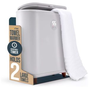 Aquecedor de Toalha Elétrico até 2 Toalhas com Desligamento Automático Display LED e Temporizador Ajustável 110V LiveFine Cinza