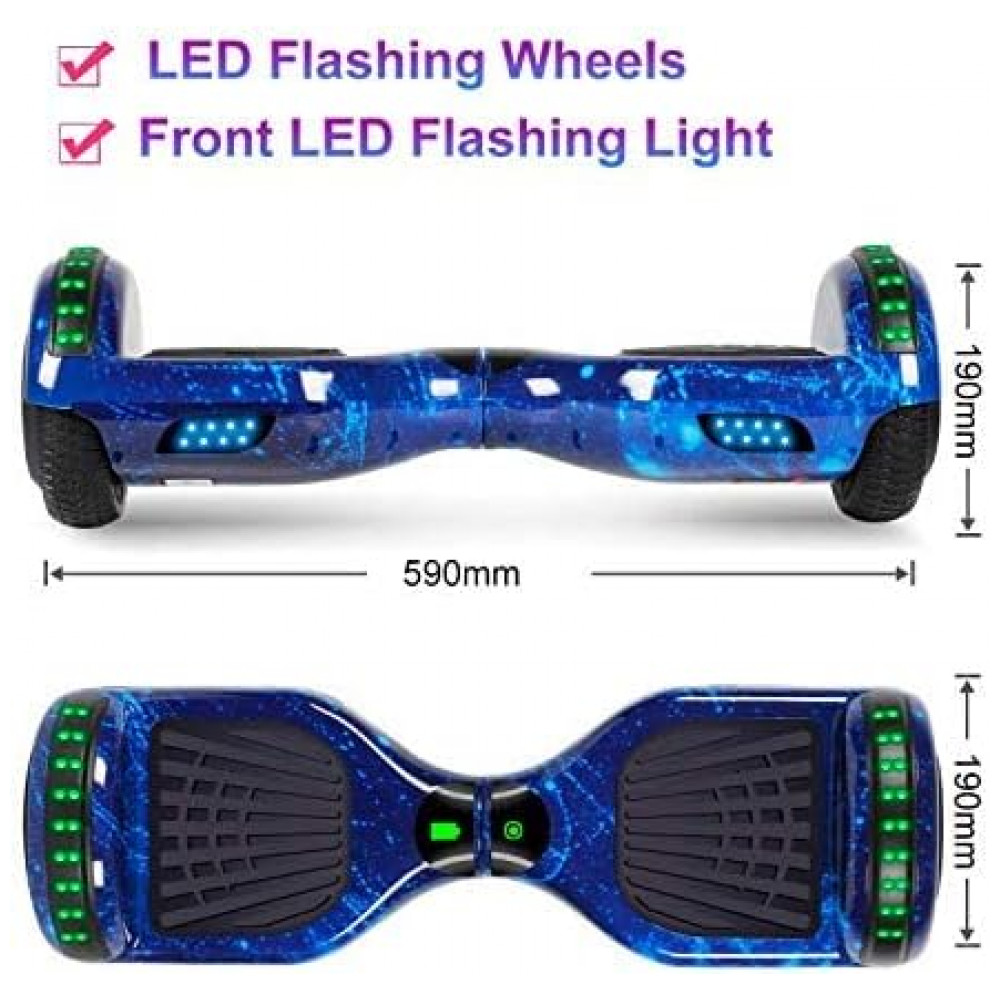 Hoverboard LIEAGLE 6,5" A006 Star Blue com Rodas LED e Bluetooth para Crianças e Adultos - Imagem 2