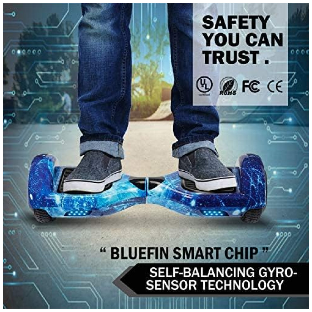 Hoverboard LIEAGLE 6,5" A006 Star Blue com Rodas LED e Bluetooth para Crianças e Adultos - Imagem 5