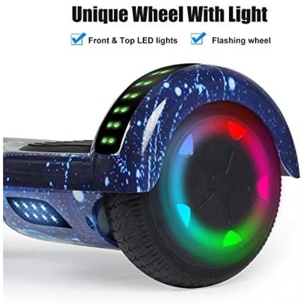 Hoverboard LIEAGLE 6,5" A006 Star Blue com Rodas LED e Bluetooth para Crianças e Adultos - Imagem 6