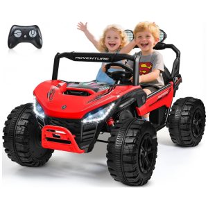 Carro Elétrico Infantil ANPABO Vermelho 24V 2 Lugares 4 Motores 200W Suspensão Rainbow LED Controle Bluetooth 5.1km/h