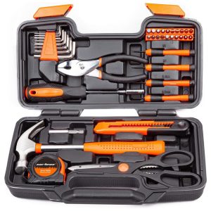 Mala de Ferramentas 39 Peças Kit Ferramentas de Mão Doméstico CARTMAN 54912 Laranja