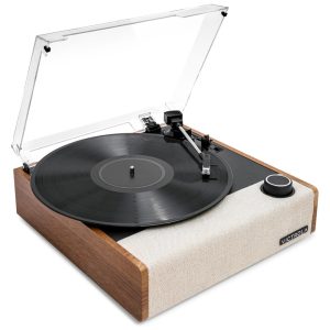 Toca-discos Victrola Eastwood II em Carvalho com Bluetooth Vinyl Stream Alto-falantes Embutidos Estilo Vintage 3 VelocidadesVictrola Store