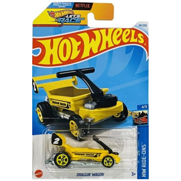 Hot Wheels Draggin Wagon Amarelo Treasure Hunt, HW RideOns 4/5
