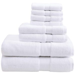 Jogo de Toalhas de Luxo com 8 Peças e Material 100% Algodão 800GSM Madison Park Branca