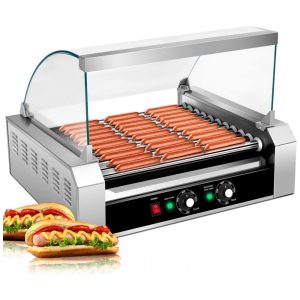 Máquina de Hot Dog Profissional Antiaderente até 30un Por Vez em Aço Inoxidável 110V 1400W KOTEK Prata