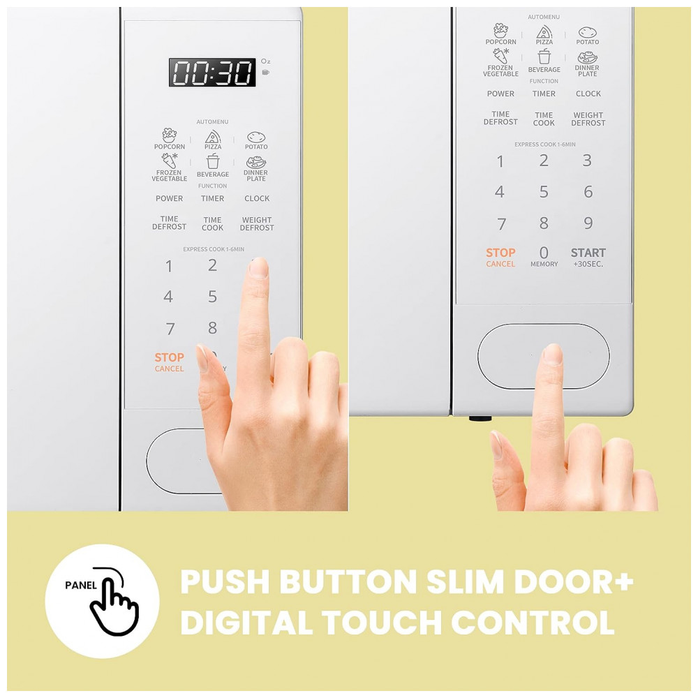 Micro Ondas de Bancada Retrô 19L com 11 Níveis de Potência 110V 700W COMFEE C20M1WB Branco - Imagem 5