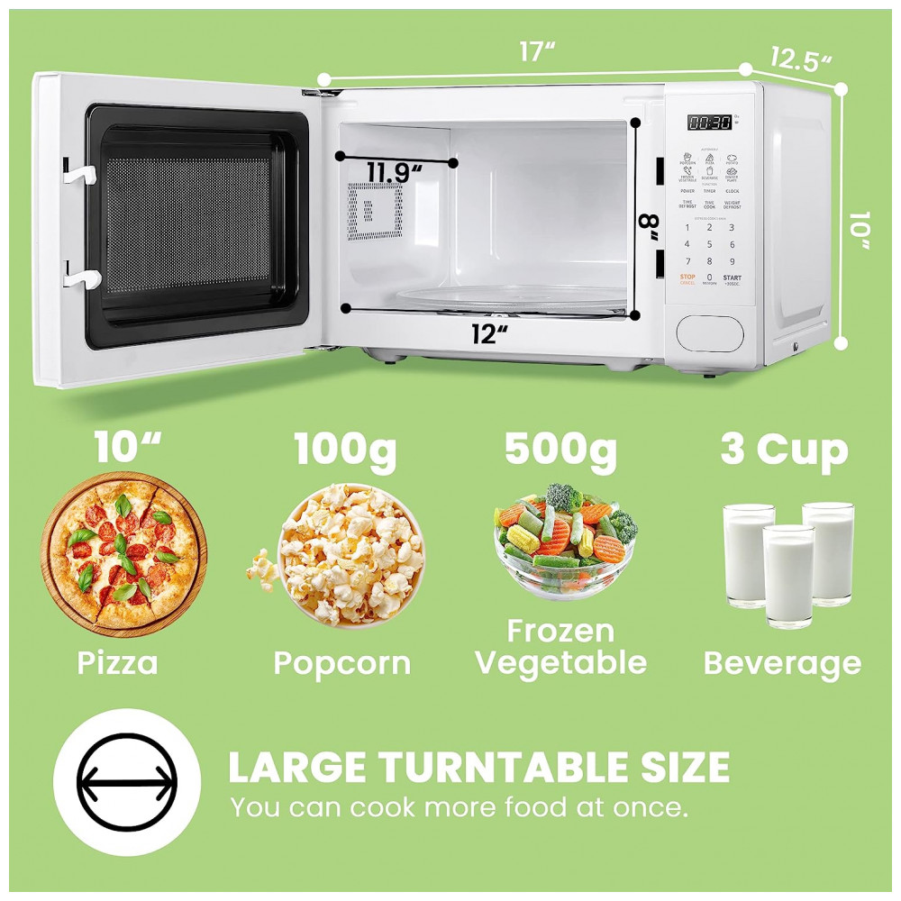 Micro Ondas de Bancada Retrô 19L com 11 Níveis de Potência 110V 700W COMFEE C20M1WB Branco - Imagem 6