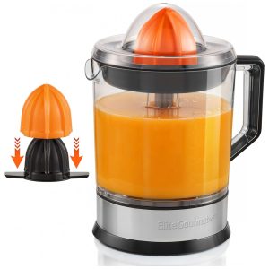 Extrator de Suco de Citrus Elite Gourmet ETS740 Livre de BPA com 2 Cones Compacto Alta Capacidade Controle de Polpa Laranjas Limões Limas