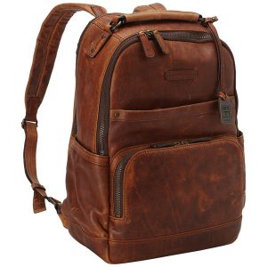 Mochila Feminina para Laptop de Couro FRYE Marrom