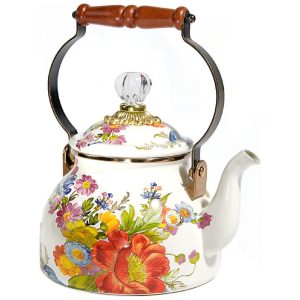 Chaleira de Chá Esmaltada 2 Litros MacKenzie Childs Branca
