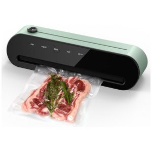 Seladora a Vácuo Automática 5 em 1 para Alimentos Secos e Úmidos com Cortador Embutido e Indicador LED 110V CROWNFUL Verde