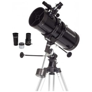 Telescópio Astronômico 50x250 Compacto e Portátil com Pacote de Software de Astronomia Bônus Celestron 127EQ Preto