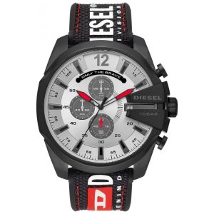 Relógio Masculino Analógico de Quartzo com Pulseira de Nylon e Cronógrafo Diesel DZ4512 Preto e Branco