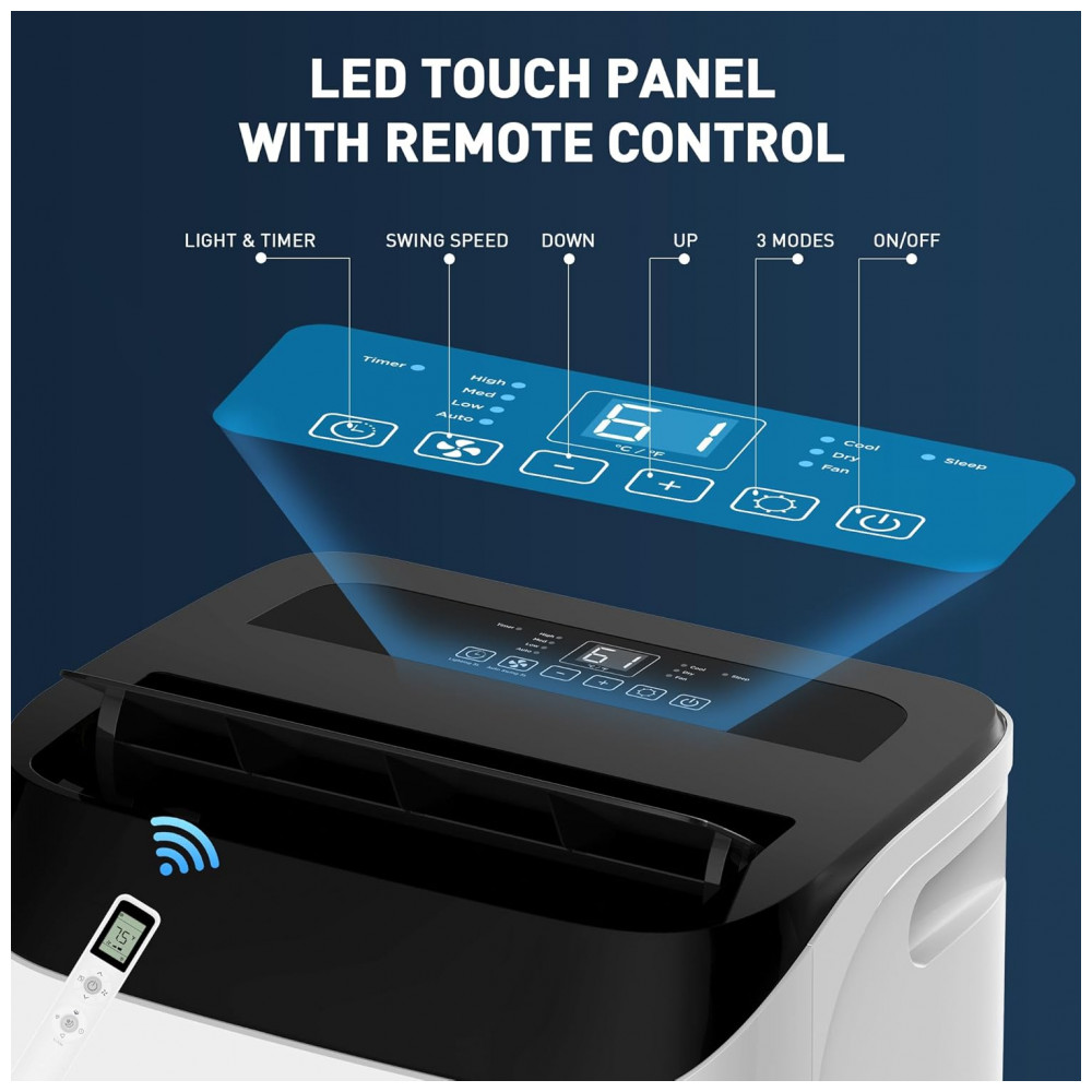 Ar Condicionado Portátil DOMANKI 14.000 BTU Refrigera até 65m² Unidade Portátil Eficiente com Controle Remoto e Kit de Instalação - Imagem 2