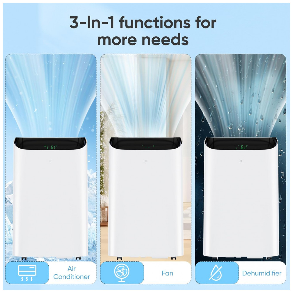 Ar Condicionado Portátil DOMANKI 14.000 BTU Refrigera até 65m² Unidade Portátil Eficiente com Controle Remoto e Kit de Instalação - Imagem 3