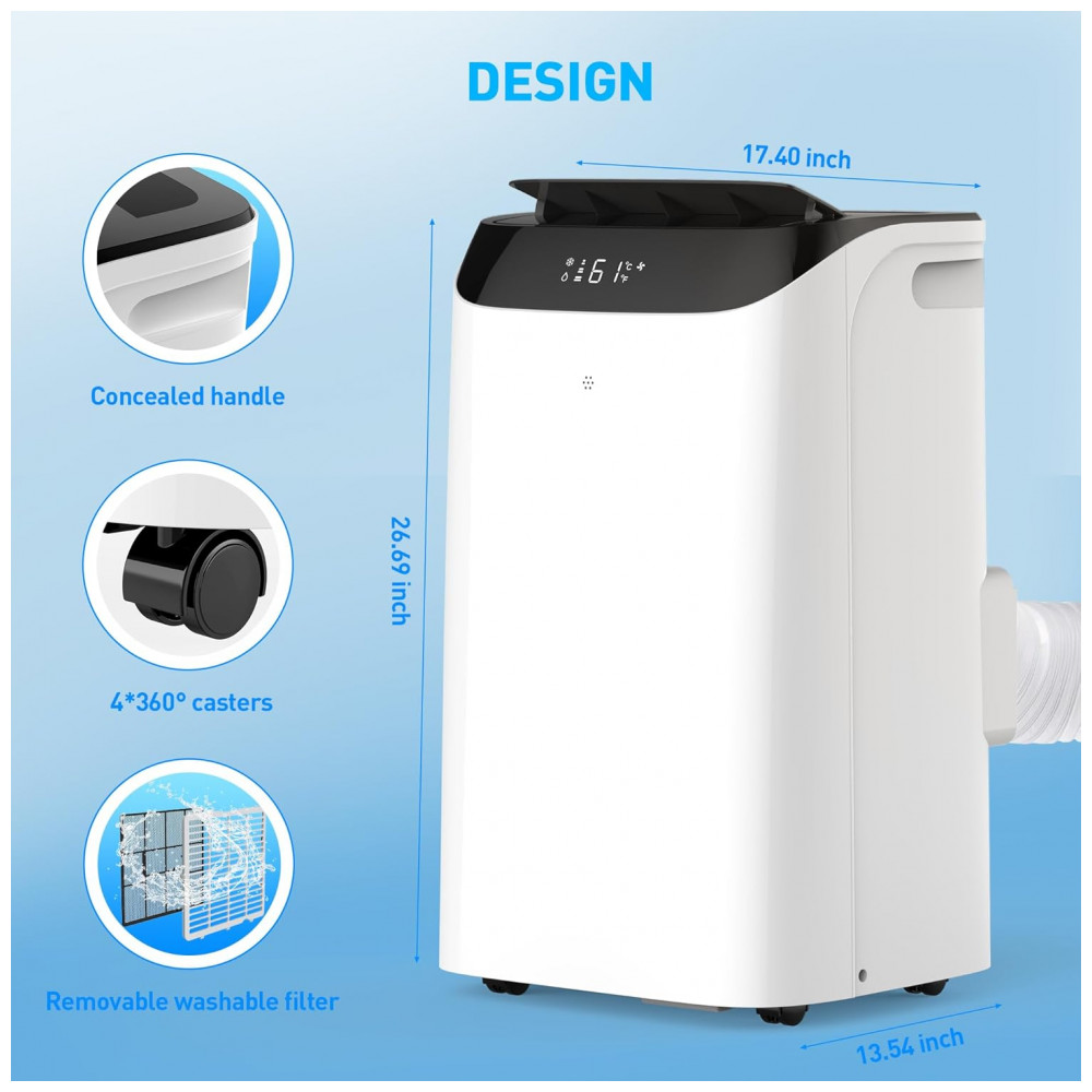 Ar Condicionado Portátil DOMANKI 14.000 BTU Refrigera até 65m² Unidade Portátil Eficiente com Controle Remoto e Kit de Instalação - Imagem 7